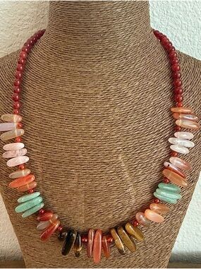 Jay King Multi Gemstone Bead and Sterling Silver Necklace